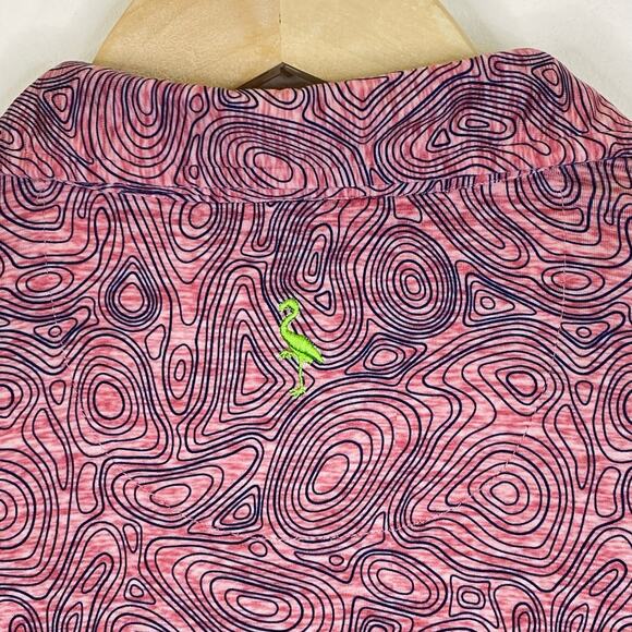 TailorByrd Performance Golf Polo Mens Sz XL Nantucket Red Swirls Geometric Print - Picture 6 of 9